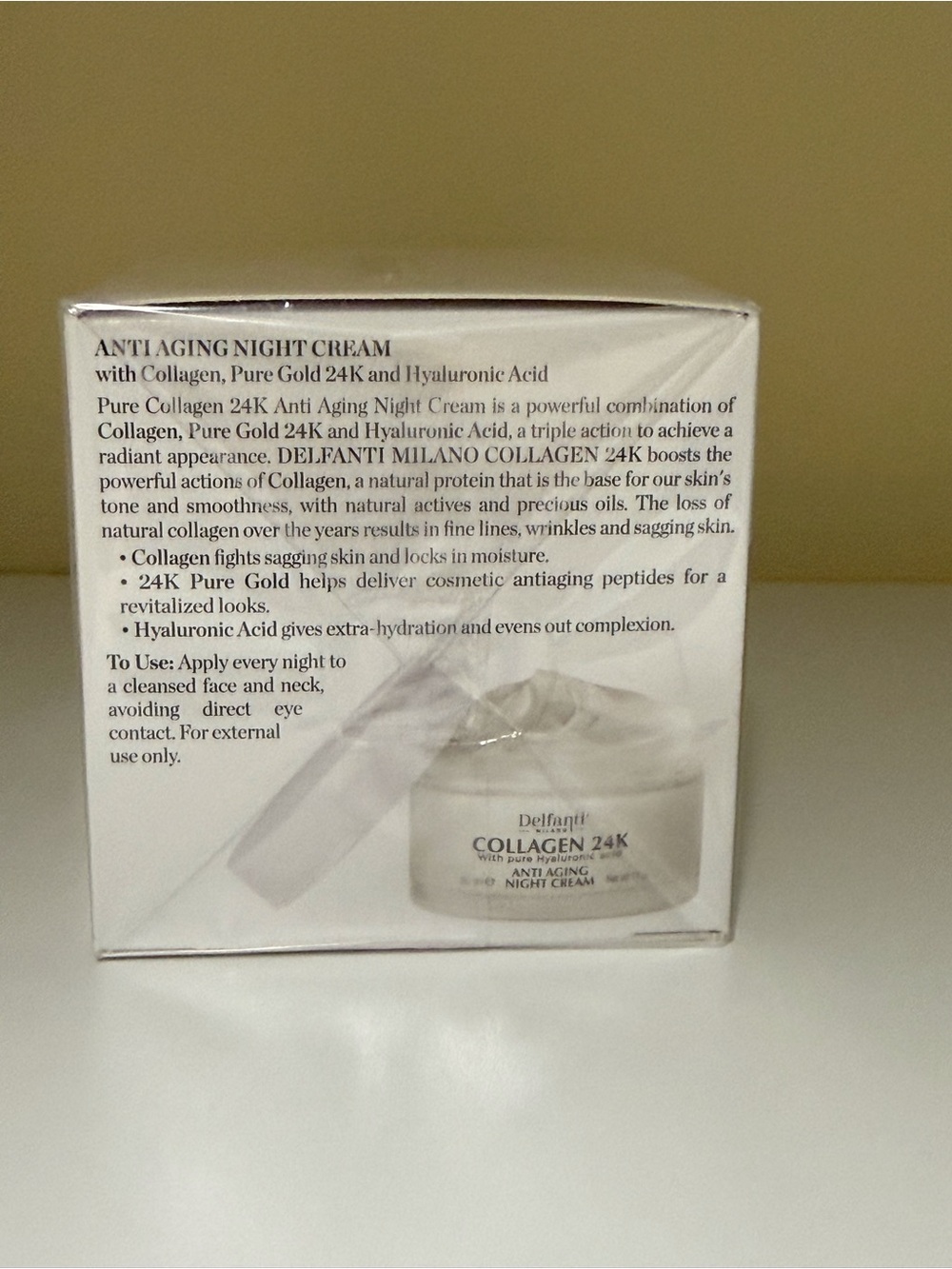Delfanti Milano Collagen 24K Anti-Aging Night Cream - Gold Italy New Sealed - Picture 3 of 5